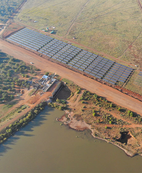 Aerial shot of the Liverpool Solar Plant